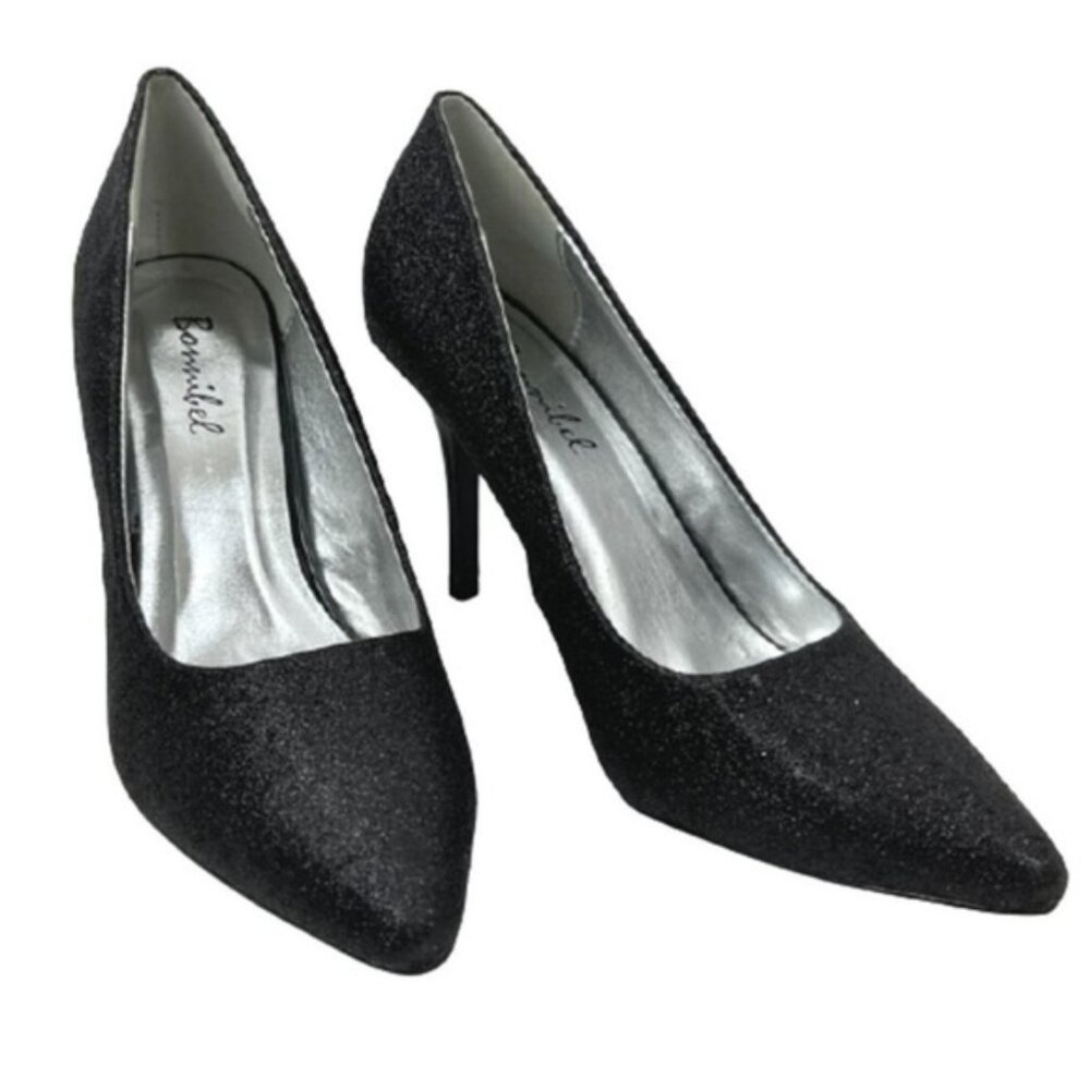 NWT Bonnibel Slip-On Glitter Dress Pump Stiletto Almond Toe High Heels Shoes…